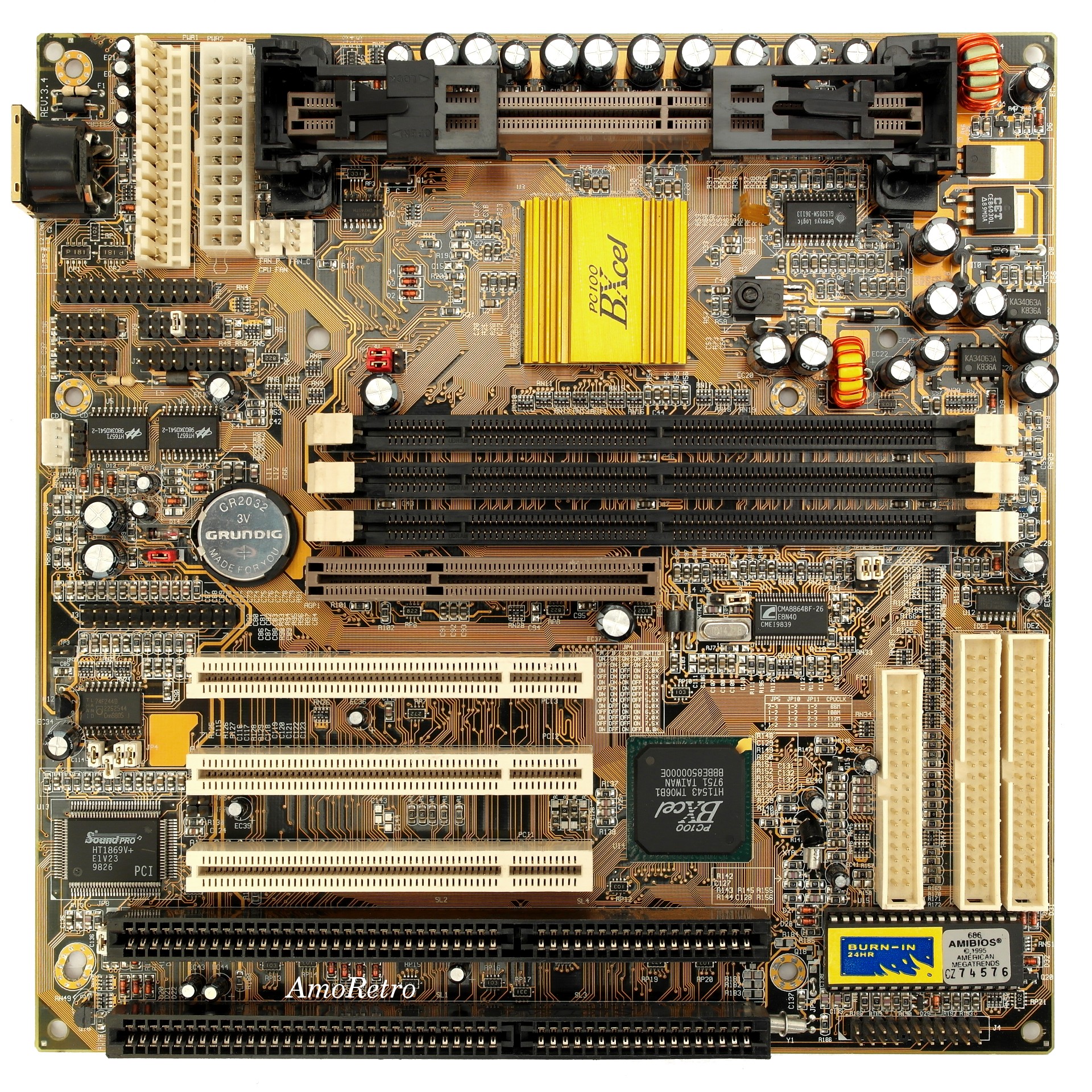 AT-Style M726 Slot 1 Motherboard, AGP, PCI, ISA, PS/2 Mouse+Sound, 3Dfx